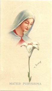 Un santino della Serie Le Litanie della Madonna