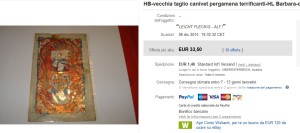 Un canivet molto rovinato, venduto su Ebay a Euro 33,50. Il venditore ha correttamente avvertito del suo precario stato di conservazione. Il prezzo è congruo.